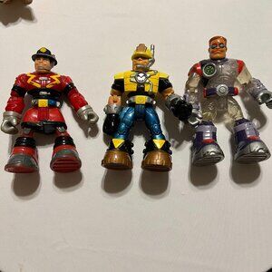 Vintage Mattel Fisher Price Rescue Heroes Action Figures Toys 2001 Lot of 3
